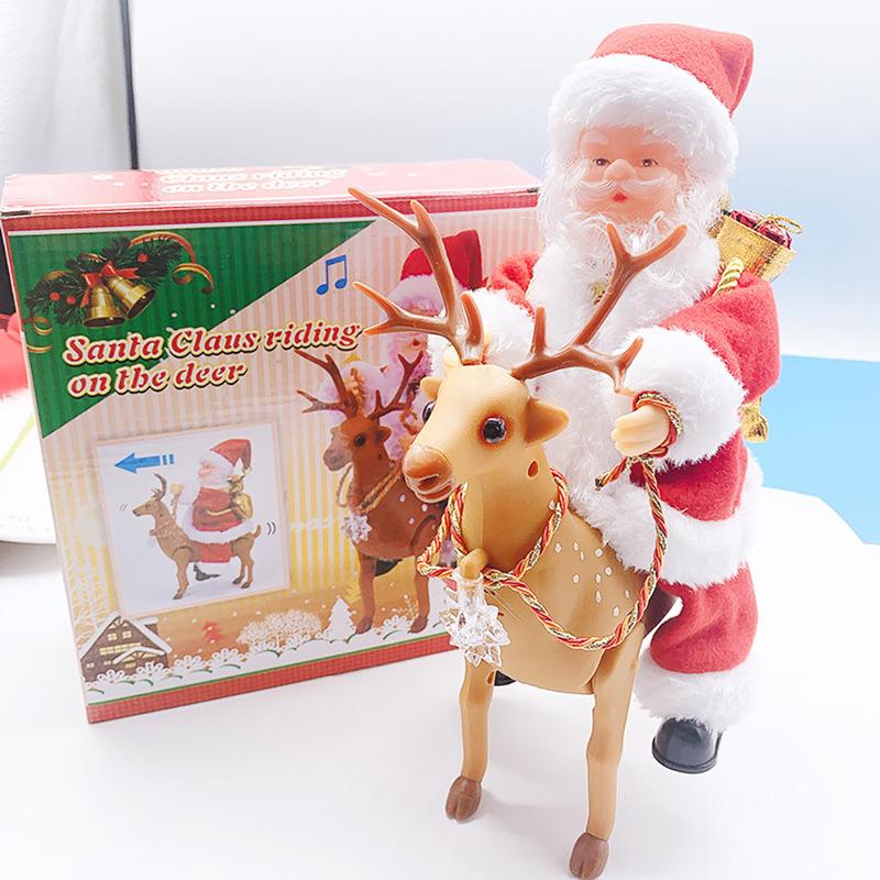 Santa Claus Electric Climbing Ladder Toy - Christmas Gift Beads for Chimney and Tree Decoration.