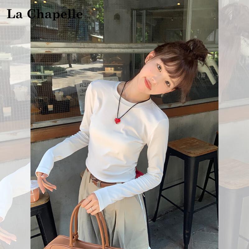 

La Chapelle Women s Slim Fit Long Sleeve Round Neck Crop Top S