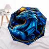 1pc Dragon Fantasy Automatic Folding Umbrella - Compact 8-Rib Design, Durable Plastic & Iron, Lightweight for Outdoor Daily Use