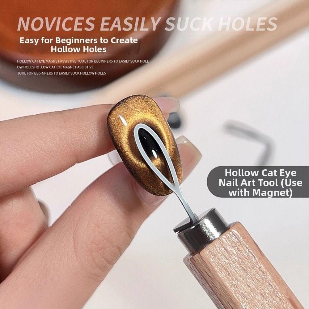 DIY Manicure Kit Hollow Cat Eye Magnet Tool Nail Magnet Line  for Nail Art Accessories