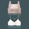 Women Fashion Breathable Wide Shoulder Straps V-shaped Beauty Back Anti Sagging Padded Sports Bra Lace Sweet Stitching Push Up Seamless Wireless Bra