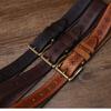 3.8CM Wide and Thick Fashionable Laser Engraved Belt for Men, Made of Aged Pure Cowhide Leather Belt