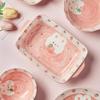 Ceramic Rice Bowl Home Eating Bowl Strawberry Rabbit Small Bowl Plate 5 Inch Tableware Cute Salad
