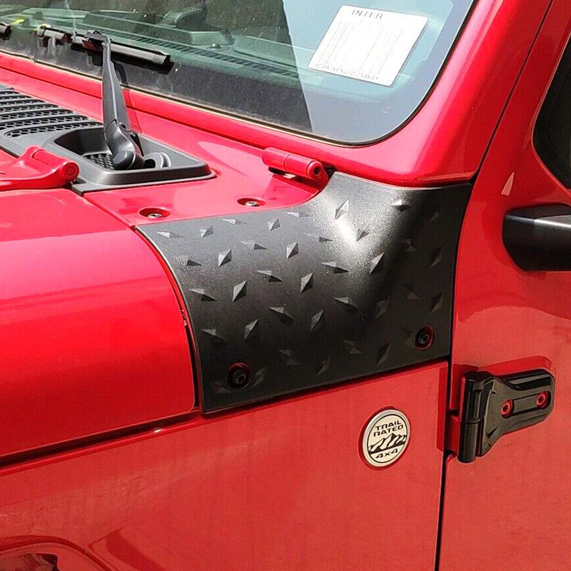 Car A-Pillar Guard  Engine Hood Cowling Cover Wrap Angle For Jeep Wrangler JL Gladiator JT 2018-2024 Sport Sahara Rubicon