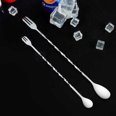 Cocktail Bar Stir Spoons Spiral Pattern Drink Shaker Mixing Spoons Matte Stainless Steel Tableware Kitchen Bar Accessories Tools