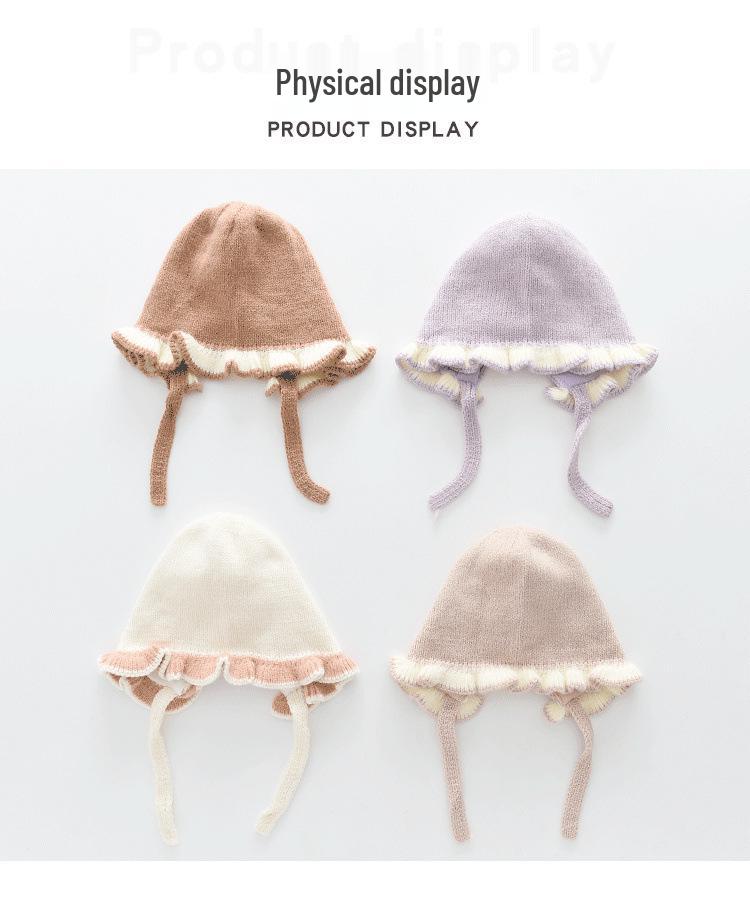 Entzückende winddichte Baby-Strick-Turbanmütze mit Kälteschutz