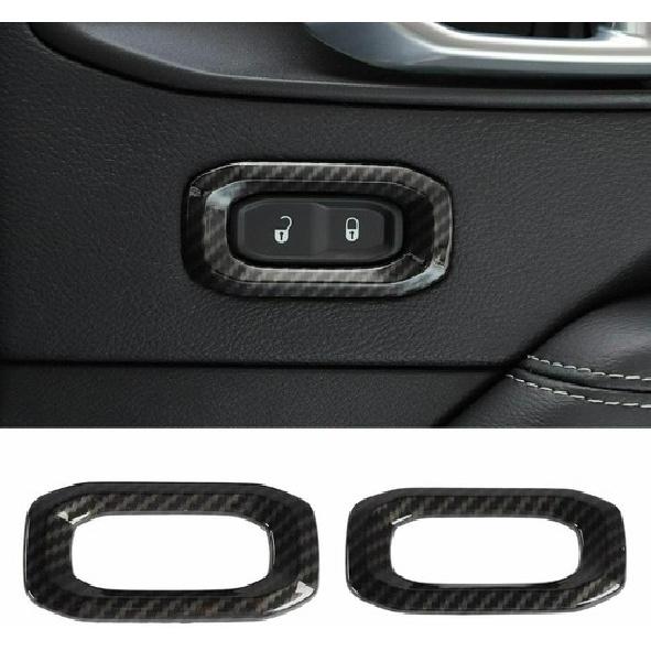 Door Lock Switch Trim Cover Interior Accessories for 18+ Jeep Wrangler JL JLU JT