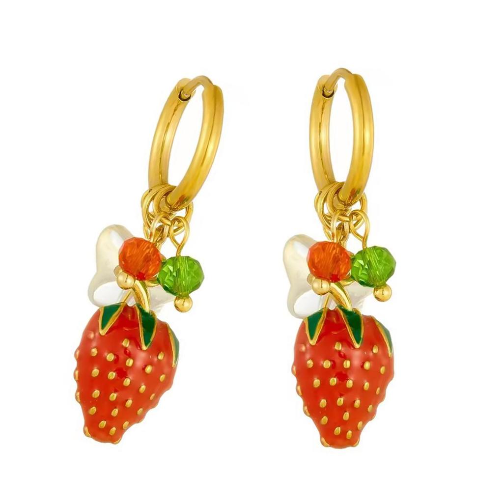 Drop Earrings Strawberry Earrings Ear Buckles Women Dangle Earrings Female Fashion Earrings Perfect for Daily Wear