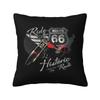 Custom Born To Ride Skull Cushion Cover 40X40Cm Route 66 Velvet Modern Pillow Case