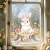 New Easter Flower Rabbit Sticker PVC Self-Adhesive Wall Stickers Removable Waterproof Wall Decal Window Decoration