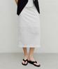 Enor Striped Dot Long Skirt - White