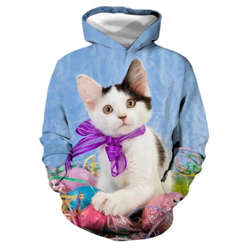 Modischer Kinder Hoodie Tiergrafiken Langarm Fuchs 3D Druck Junge Mädchen Sweatshirt Streetwear Locker Kinderkleidung Oberteil