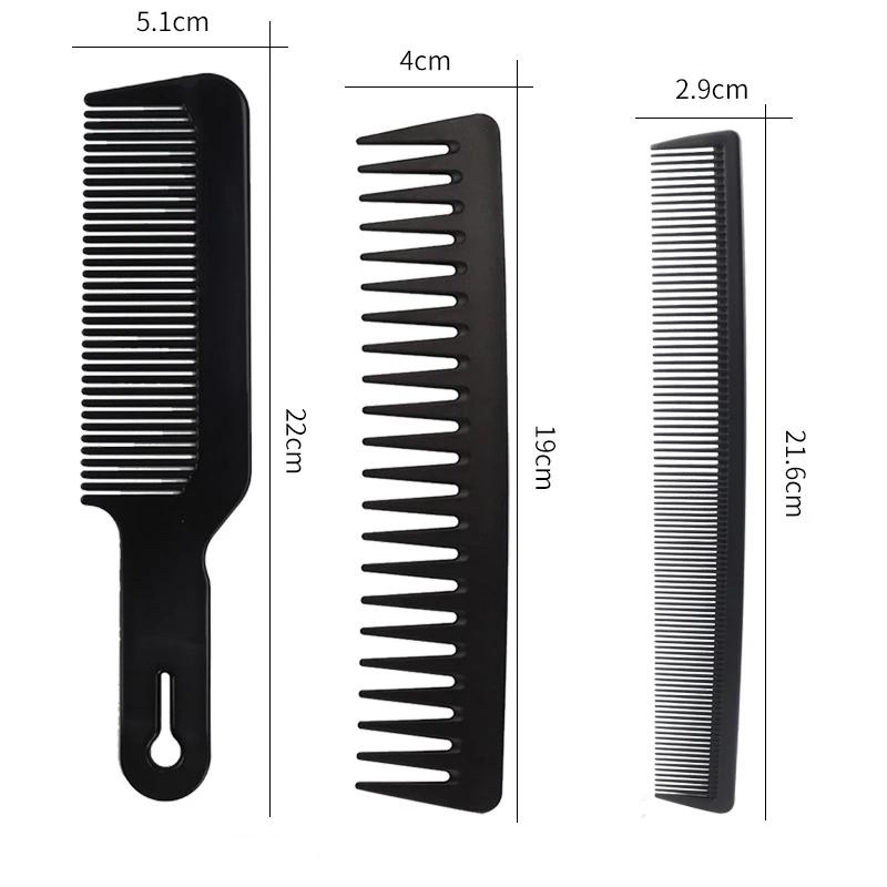 Black Professional Hair Brush Hard Carbon Cutting Comb Heat Resistant Salon Hair Brushes Barber Pin Tail Antistatic Combs Men