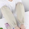 1 Pair Waterproof Arm Sleeves Oil-Proof Imitation Leather Arm Sleeves with Elastic Cuffs Long Protective Covers for Kitchen Labor Industrial Work