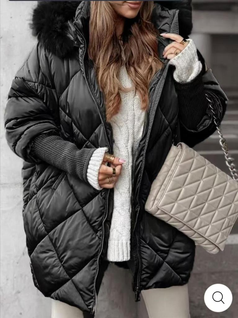 2024 Winter Hooded Cardigan Coat: Elegant European & American Women's Fashion