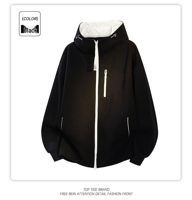 Unisex Autumn Colorblock Hoodie Cardigan - Trendy Sporty Jacket