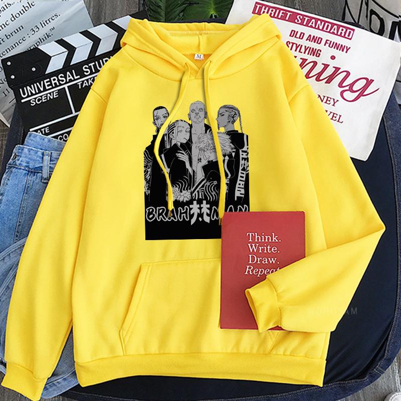 Japanese Anime Tokyo Revengers Hooded Pullovers Manga Cartoon BRAHMAN Senju Kawaragi And Imaushi Wakasa Loose Casual Sweatshirts