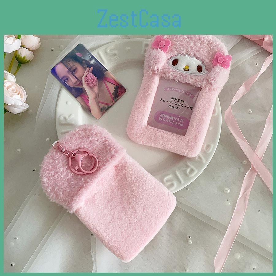 Sheep Soft Plush Card Case With Keychain Pendant Campus Card Storage Bag Card