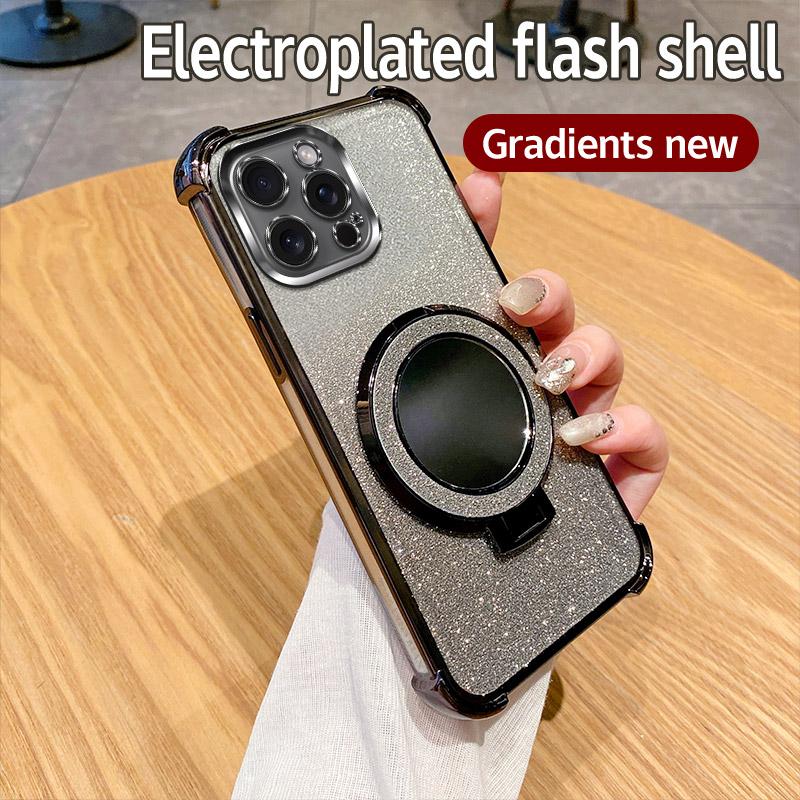 6D Shockproof Glitter Mirror Ring Phone Case For Motorola Moto Edge 50 Pro Neo Edge 60 Fusion E15 G86 G56 G85 G45 G05 Soft Cover