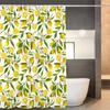 Gardenia Water-Repellent Shower Curtain Set with No-Drill Telescopic Rod & Roller Balls