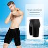 Men's Quick-Dry Black Shark Skin Swim Trunks, Large Size