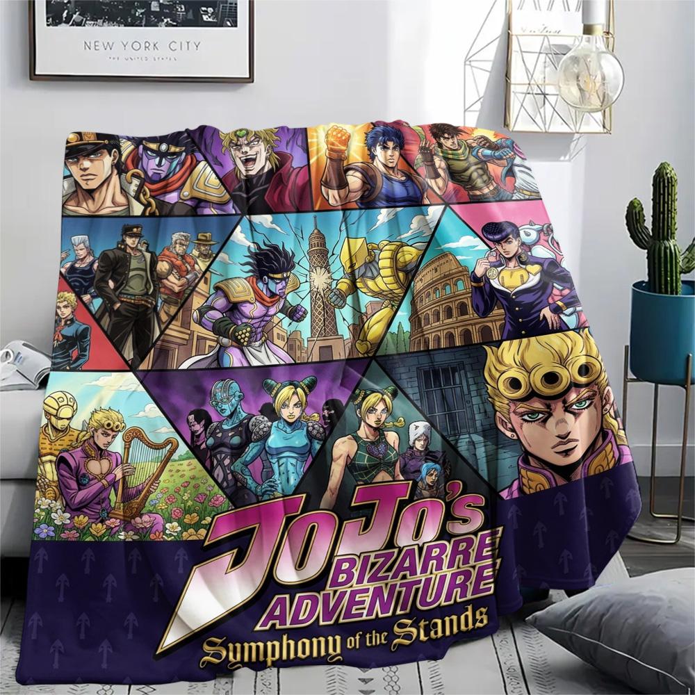 1 Stück Jojo's Bizarre Adventure Gemusterte Flanelldecke Geeignet für Alle Jahreszeiten Für Heimdekoration Wärme Und Komfort Geschenke Weihnachtsgeschenk