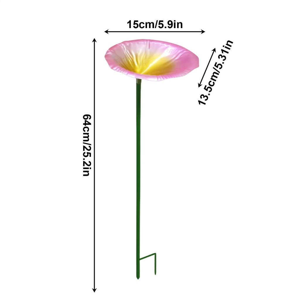 Garden Bird Bath Metal Garden Decor with Stake Bird Bath for Window Deck Patio Backyard Yard Balcony Railing Ground Pool