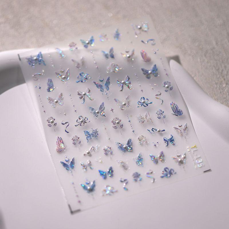 

Season Transparent Glass Broken Bows Butterfly Nail Sticker Waterproof Nail Sticker Decorative Decals Ornament Tl135 TL135 (transparent glass broken)