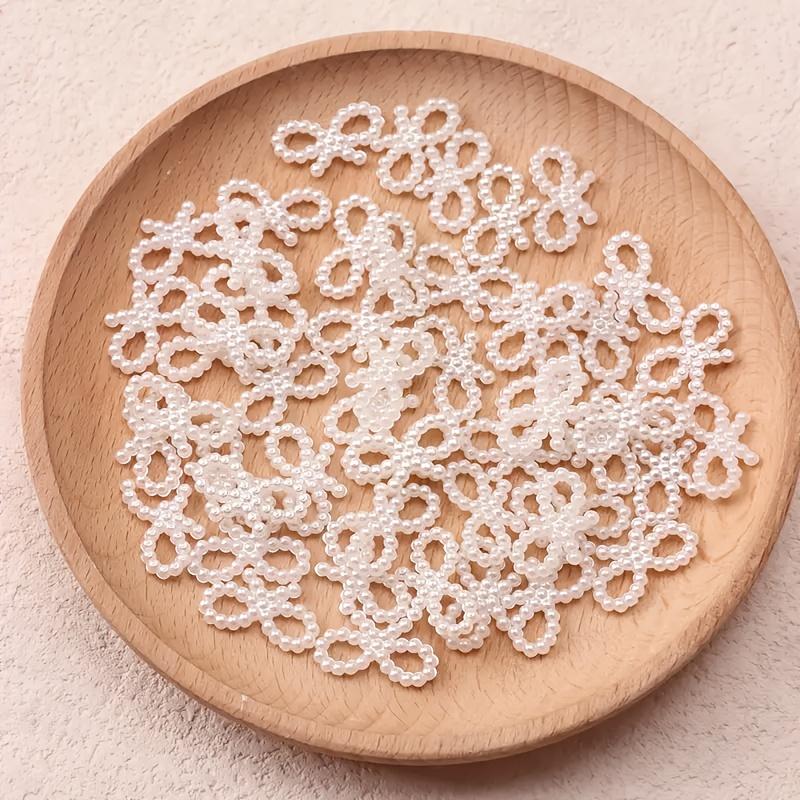 100pcs Bows, Ivory White Hair Ring Decoration, Suitable For DIY Wedding Hair Accessories Daily Decoration, DIY Materials
