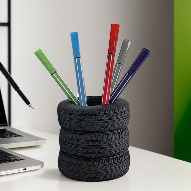 Reifenförmiger Stifthalter Make-up-Pinsel-Organizer Kreativer Bleistift-Aufbewahrungseimer für Heim-Büro-Dekoration Schreibwaren-Zubehör