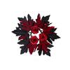 Halloween Candle Wreath, Maple Leaf Rose Candle Holder Decoration Ring, Desktop Decoration Party Supplies Ornaments