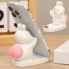 Yousheng Support de téléphone portable Animal de dessin animé Figurine Statue Sculpture Panda Chien Lapin Cochon Résine Support pour téléphone portable Tablette Ornement de décoration de bureau