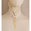Yhpup 70cm Stainless Steel Imitation Pearls Snake Chain Long Hanging Drop Necklace Autumn Winter Style New Arrivals Bib Jewelry