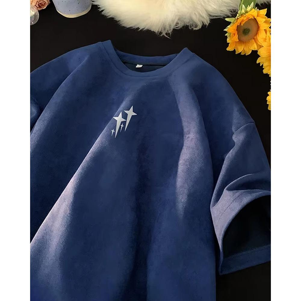 Outdoor fashion and casual wear Women s T-shirt Y2K star-designed shirt high-quality cotton comfortable and loose men s top