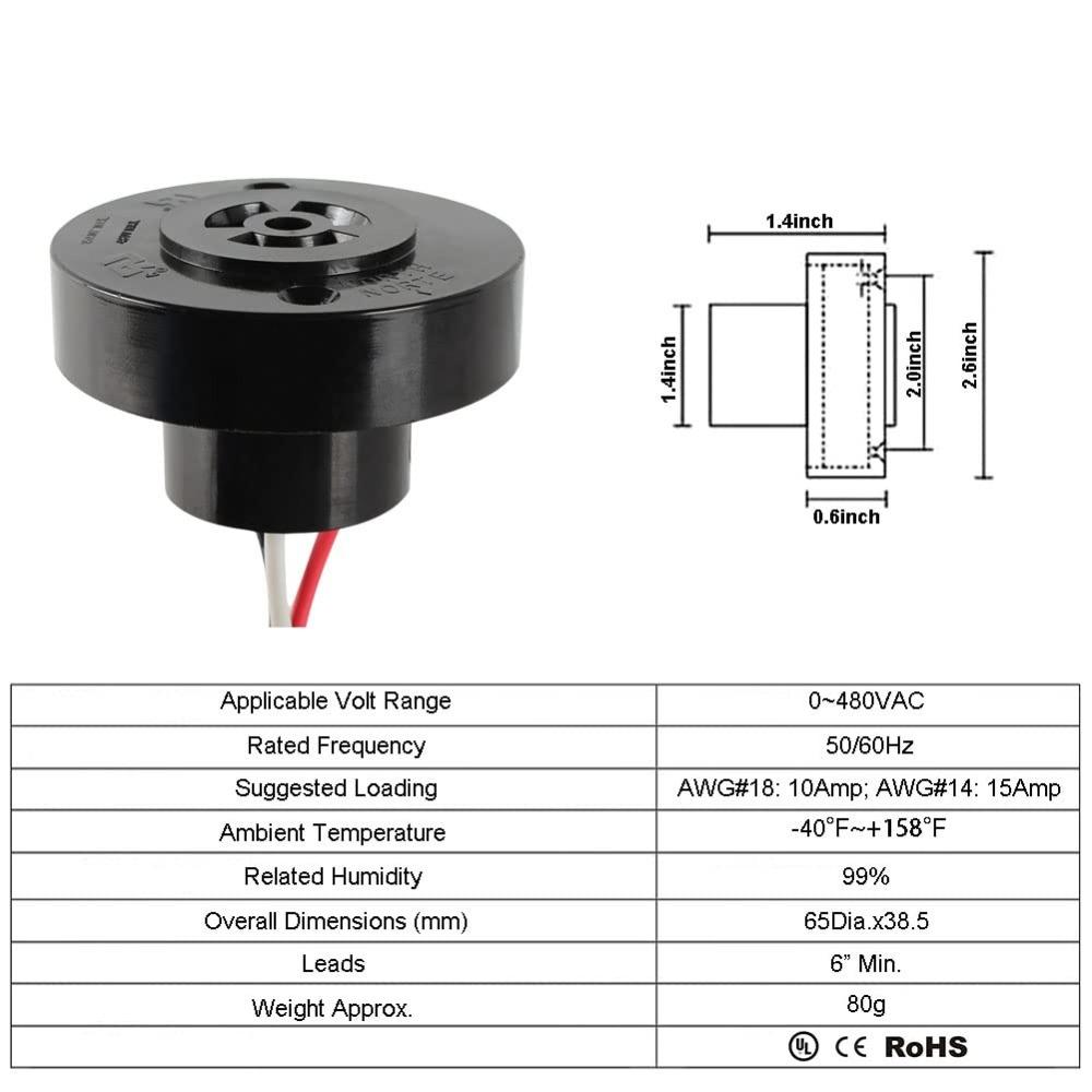 Plastic Outdoor Light Control Switch Copper Light Control Sensor  Electrician