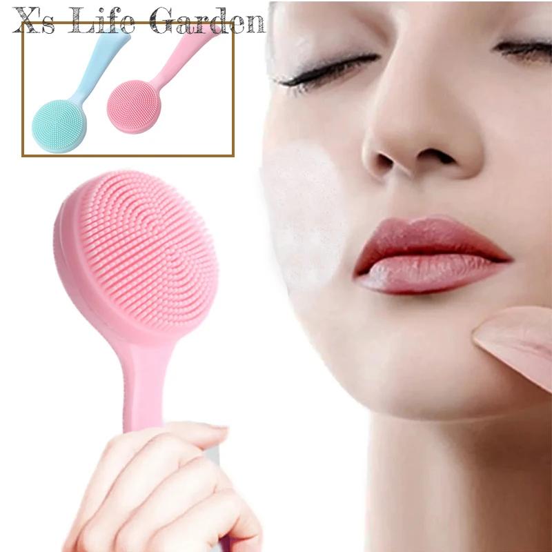 

Facial Cleansing Brush Face Scrub Brush Silicone Facial Wash Pad Skin Care Face Clean Brush Soft Massage Beauty Tool Deep Clean синий