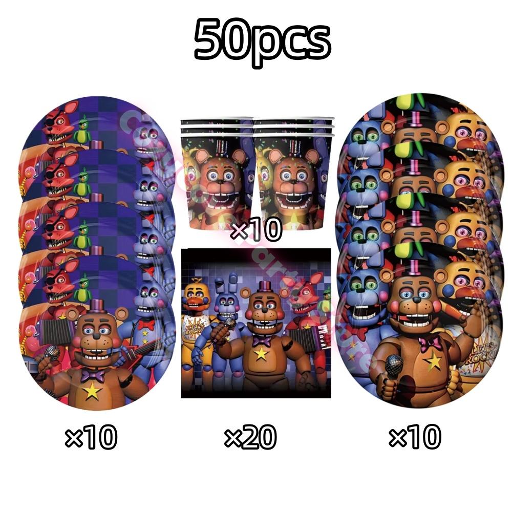 Neltoned Birthday Party Decoration Cups Plates Cake Topper Balloons For Kids Party Favors Freddyed Bear Gifts By Fnafs