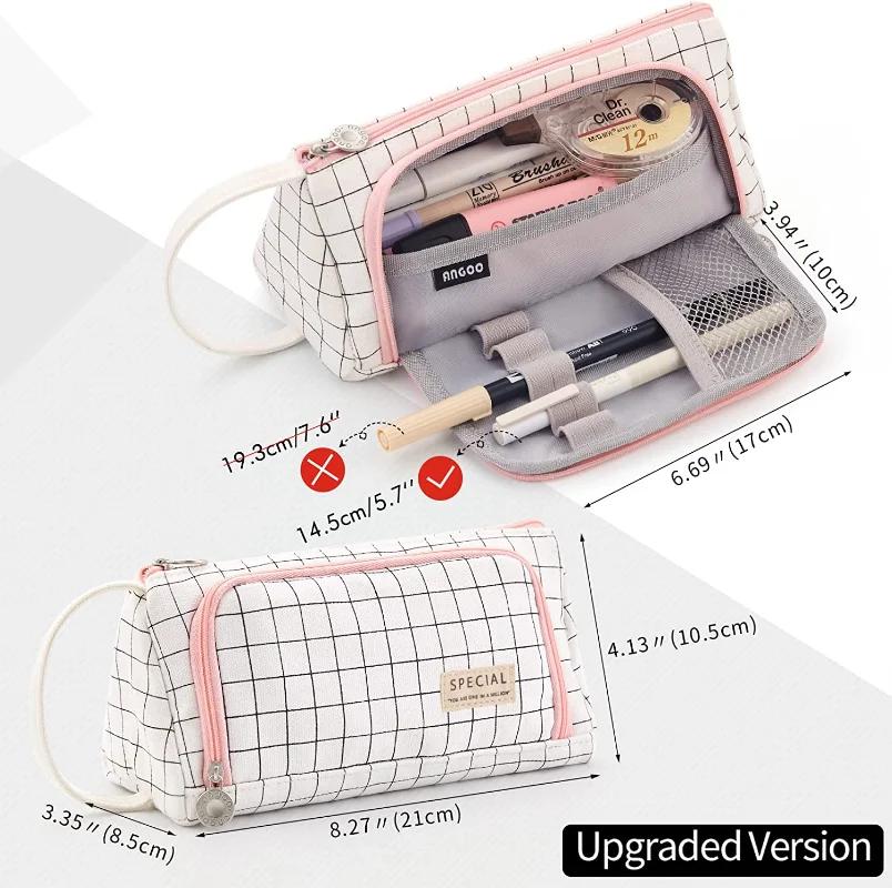 Colored Cute Pencil Case Pencilcase School Pouch Kawaii Large Capacity Pencil Bag Pencils School Pen Box Stationery Papeleria