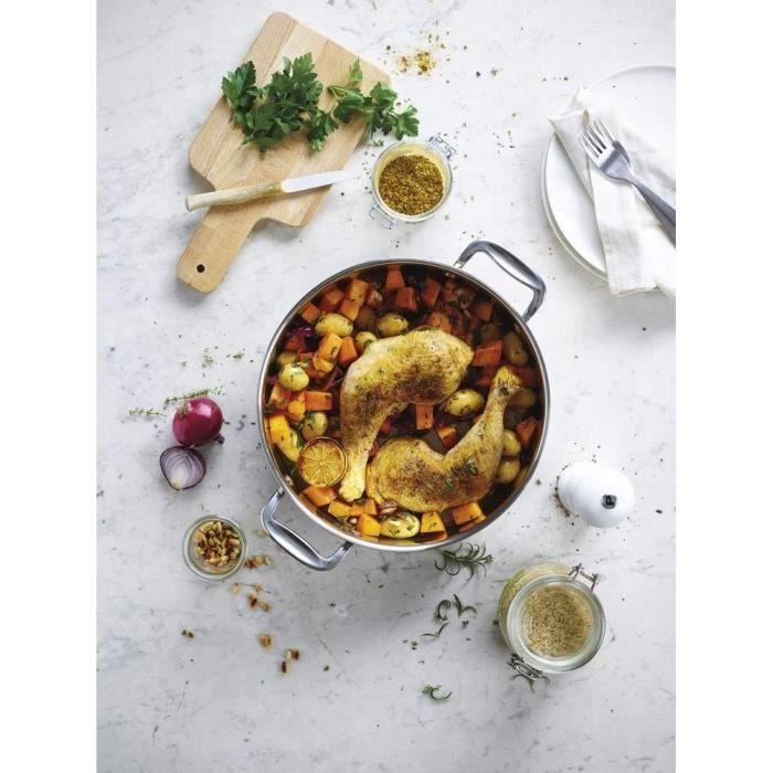 Faitout Chef en inox + couvercle - tous feux - D: 24 cm