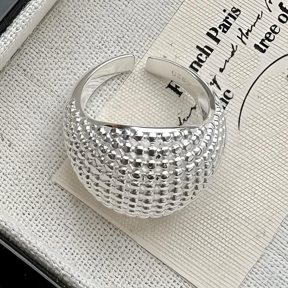 Sterling Silver Trend Arched Wide Ring For Female Geometry Punk Design Jewelry Asymmetric Gift Dropshipping