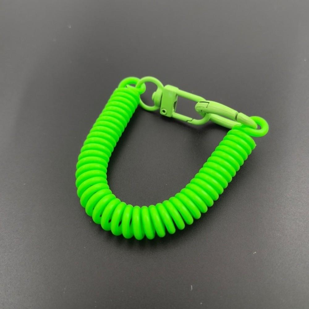 

Elastic Straps Spiral Spring Lanyard Colorful Telescopic Spring Key Ring Outdoor зелений