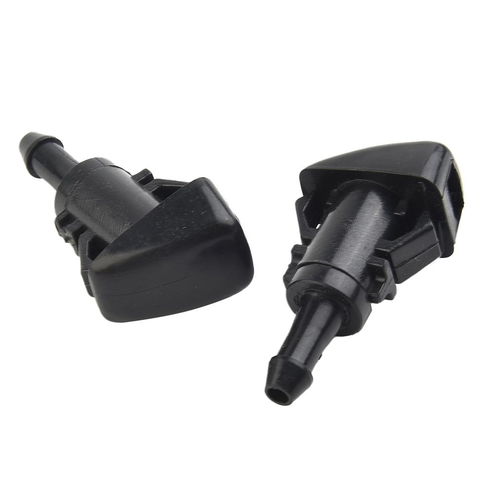 1 Pair Windscreen Washer Spray Black Nozzle Plastic
