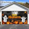 A Halloween-themed Decoration, Featuring Ghosts and a Full Moon, Specially Designed for the Garage door.PMJ