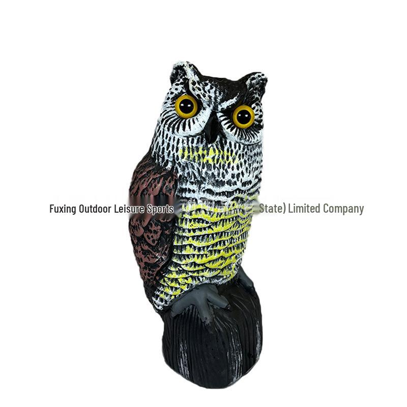 Garden Owl Bird Repellent Ornament - Realistic Head-Turning Design for Outdoor Decoration