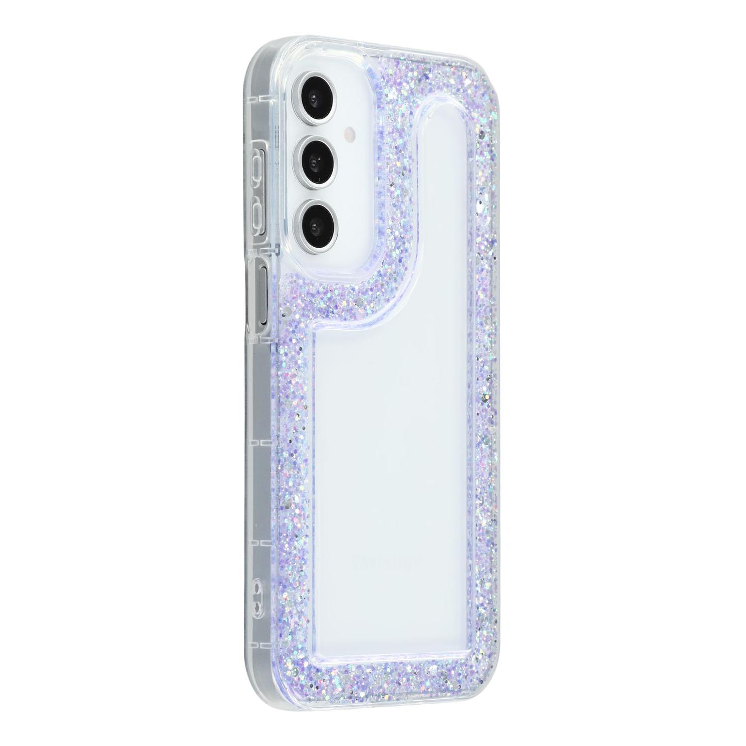 

For Samsung Galaxy A16 4G/5G Case Glitter Epoxy Soft TPU Clear Back Cover Purple