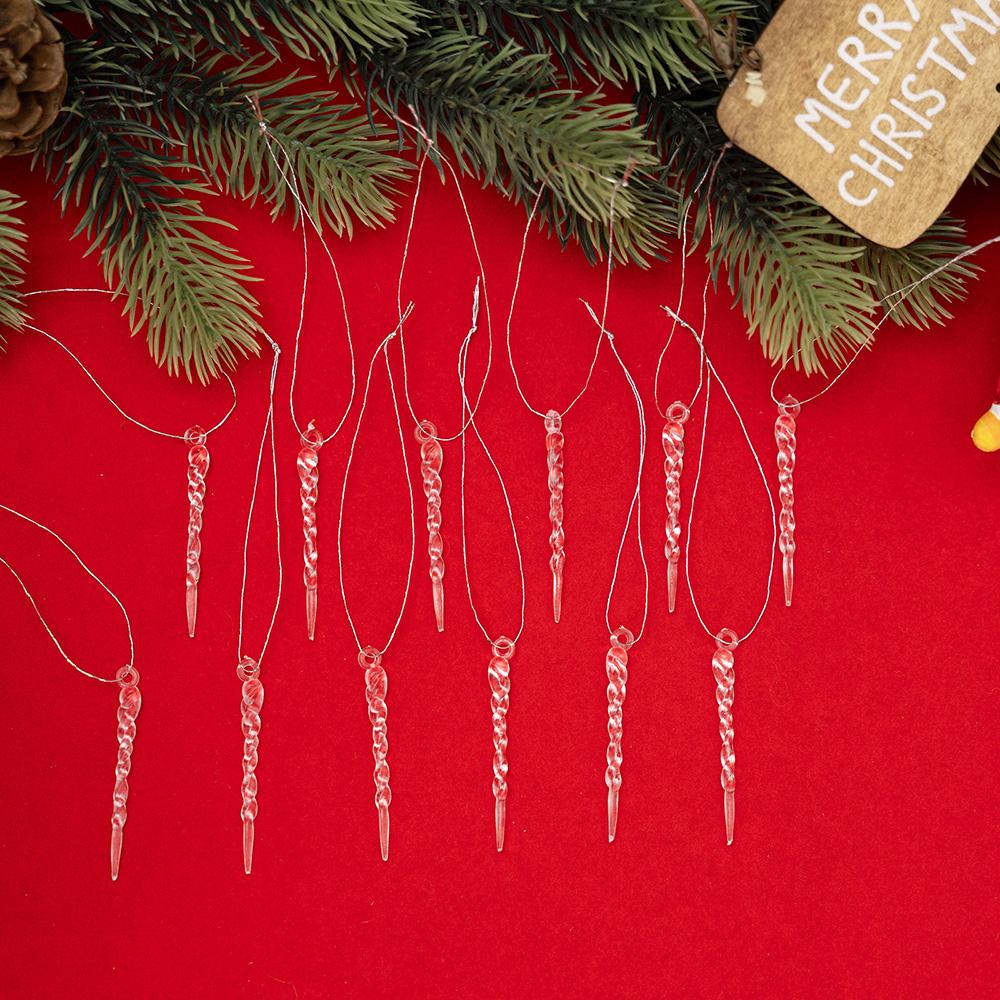 

Christmas Tree Drop Ornaments 36pcs Icicle Set Crystal Clear Ice Edge Decor for Home Xmas Party Holiday Decoration