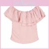 Tricou Bumbac Kawaii cu Mânecă Scurtă și Detalii Volane pentru Purtare Casual Zilnică