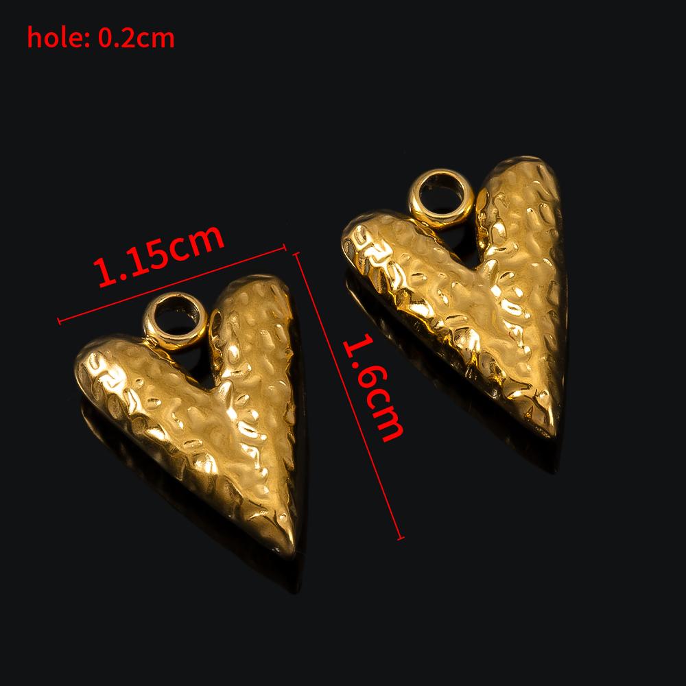 5pcs Stainless Steel Big Hole Heart Charms Pendants for DIY Jewelry Findings Women Necklace Bracelets Supplies Earrings Making