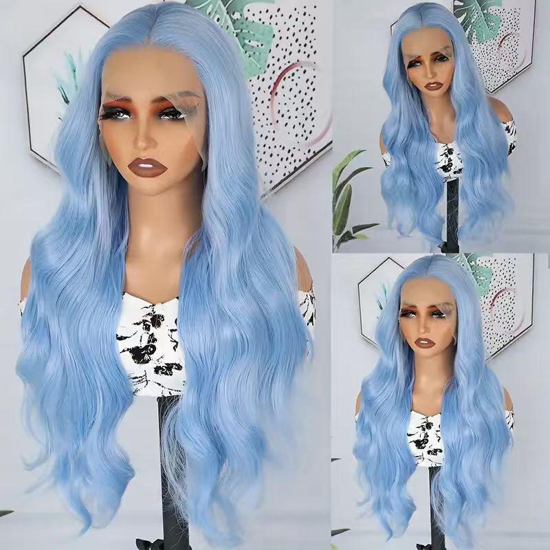 European & American Fashion: Highlighted Long Curly Lace Front Wig with Big Wave Style
