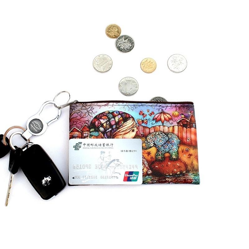 Owl Elephant giraffes Print coin purse,Ladies clutch change purse,Women cartoon zero wallet,Female Zi